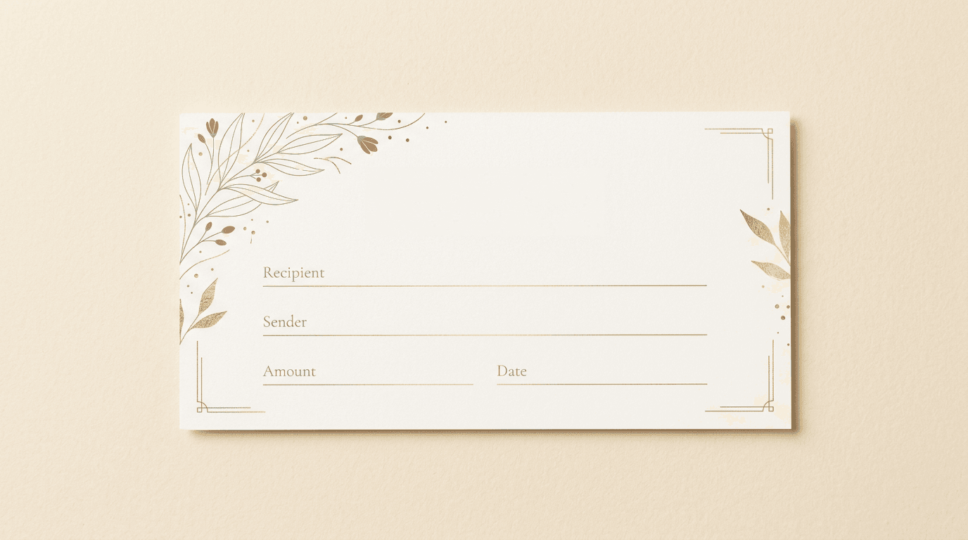 Sample Kitchen Coach gift certificate