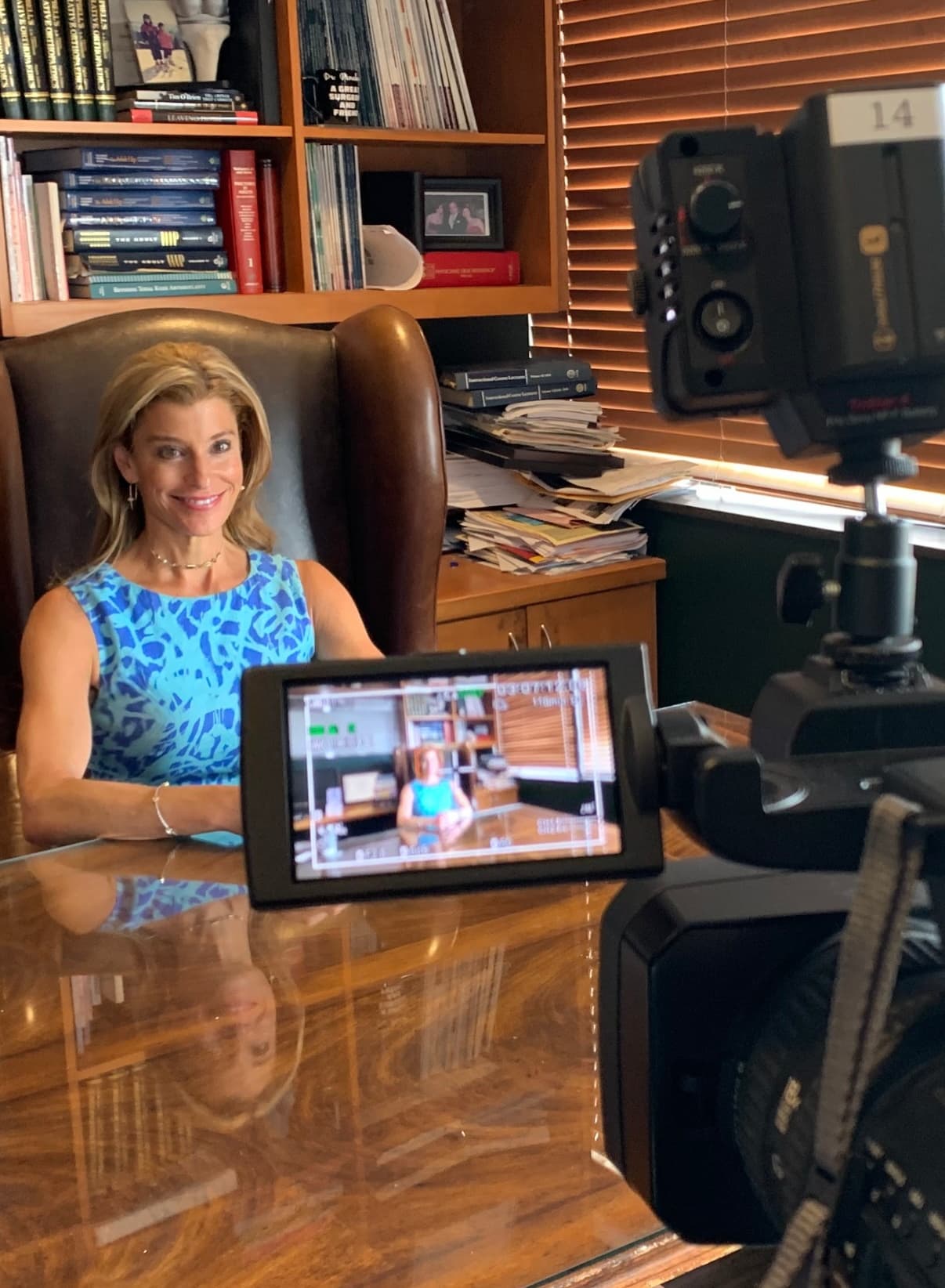 Sarah Mirkin media interview setup
